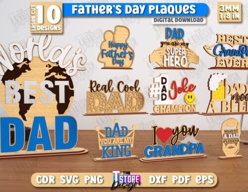 Paquete De Placas Para El Dia Del Padre 2 Creativo Digital